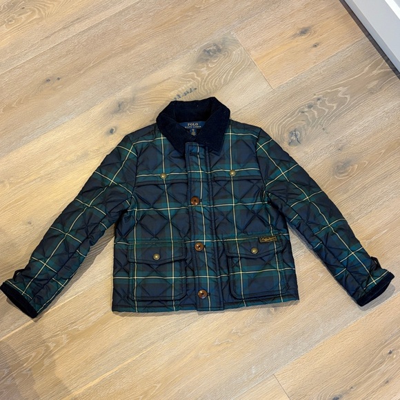 Polo by Ralph Lauren Kids Plaid Puffer Jacket - Black and Green - Picture 2 of 9